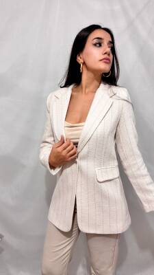 CHANEL DÜZ BEYAZ CEKET - 12