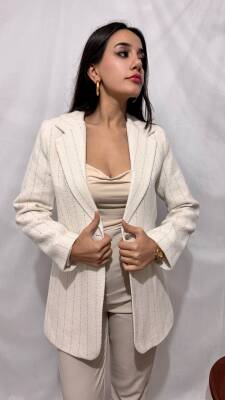 CHANEL DÜZ BEYAZ CEKET - 17