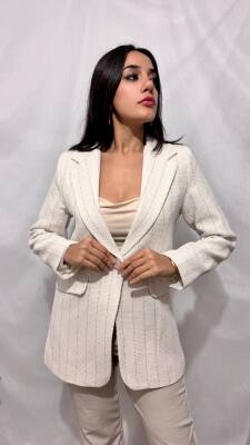 CHANEL DÜZ BEYAZ CEKET - 18