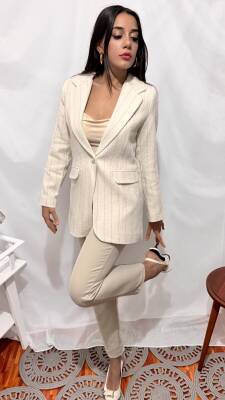 CHANEL DÜZ BEYAZ CEKET - 20