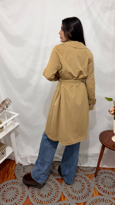 KOL KEMERLİ TRENÇKOT CAMEL  - 5