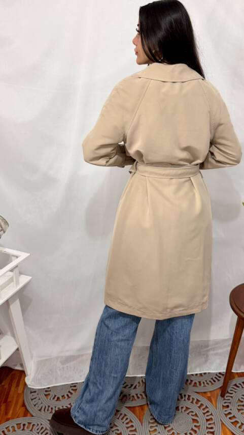 KOL KEMERLİ TRENÇKOT BEJ - 6