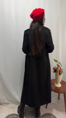 TAM BOY TRENÇKOT - SİYAH  - 6